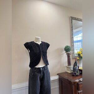 Topshop Black Cropped Vest